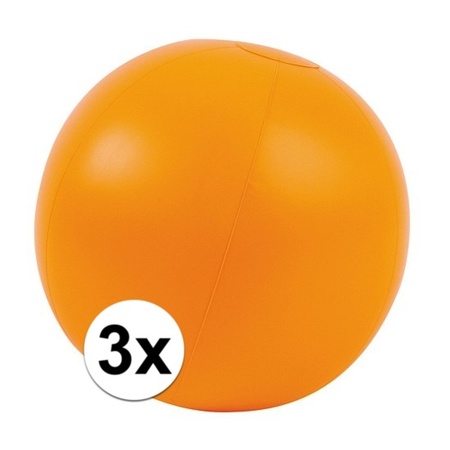 3x Opblaas strandbal oranje