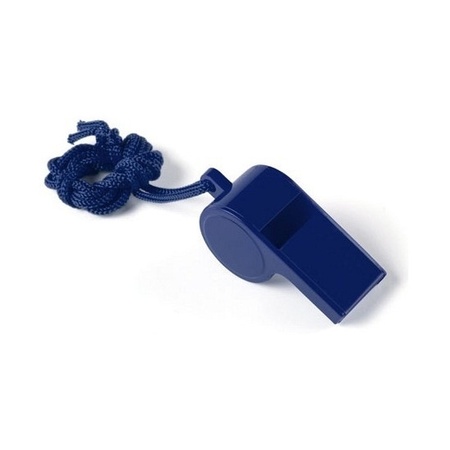 40x Feestartikelen plastic blauw fluitje