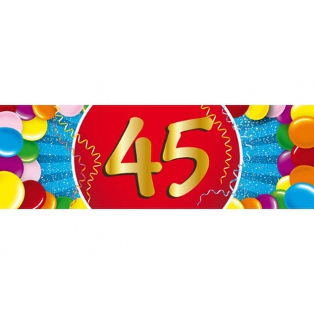 16 party ballonnen 45 jaar opdruk + sticker