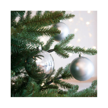 4x Zilveren kerstballen 10 cm glanzende/matte kunststof/plastic kerstversiering