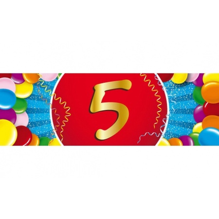 16 party ballonnen 5 jaar opdruk + sticker