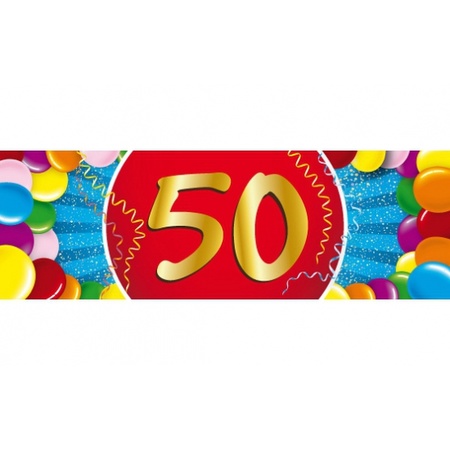 16 party ballonnen 50 jaar opdruk + sticker