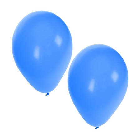50x blauwe feest verjaardag ballonnen