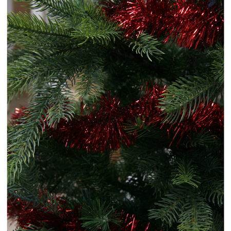 5x Feestversiering folie slingers kerst rood 270 cm kunststof/plastic kerstversiering