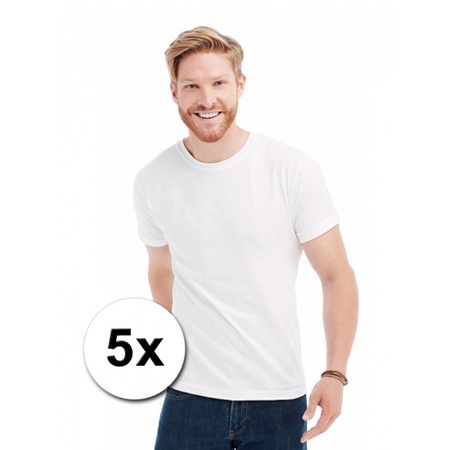 Witte heren t-shirts 5-pak