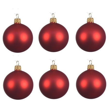 attribuut Heup attent 6x Kerst rode kerstballen 8 cm matte glas kerstversiering - Partyshopper  Kerstballen winkel