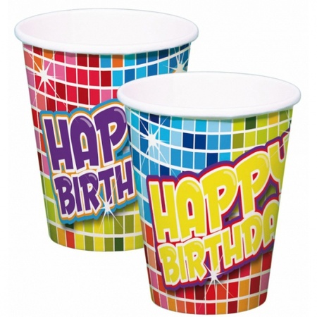 Kids party table set Happy Birthday theme 24x persons