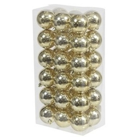 72x Gouden kerstballen 6 cm glanzende kunststof/plastic kerstversiering
