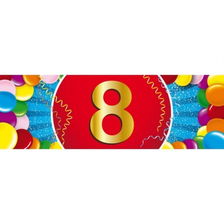16 party ballonnen 8 jaar opdruk + sticker