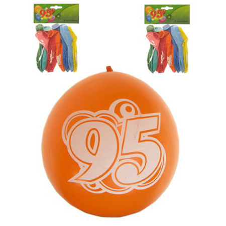 Wiskunde kennisgeving cilinder 8x stuks verjaardag ballonnen 95 jaar thema - Partyshopper Leeftijd  feestartikelen winkel