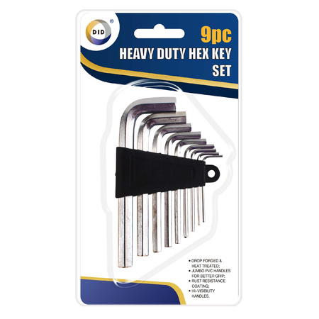 9-piece duty hex key set stainless steel