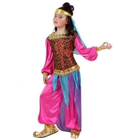 rotatie Mooie jurk Sympton Carnaval/feest kleding 1001 nachten kostuums Suheda roze/blauw voor meisjes  - Partyshopper Fantasy en Sprookjes winkel