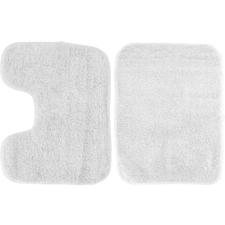 Ivory white bathroom mat set