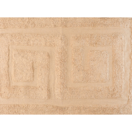 Badmat/badkamerkleed creme beige 80 x 50 cm rechthoekig