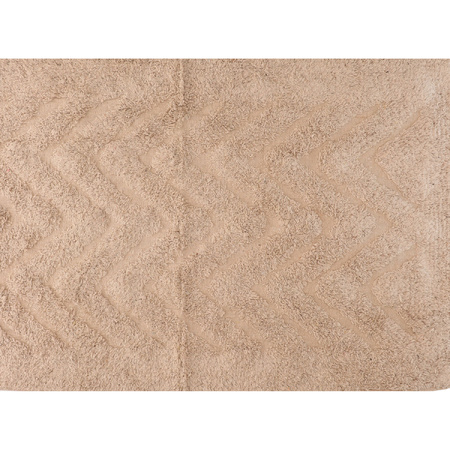 Bath mat/rug taupe 80 x 50 rectangular