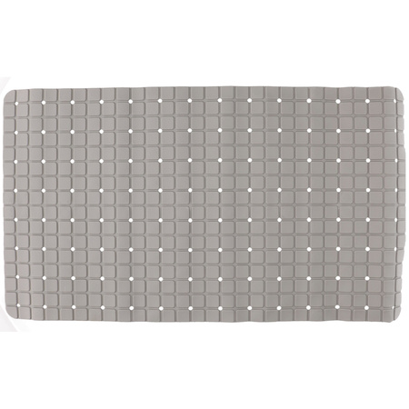 Badmat/douchemat anti-slip grijs vierkant patroon 69 x 39 cm
