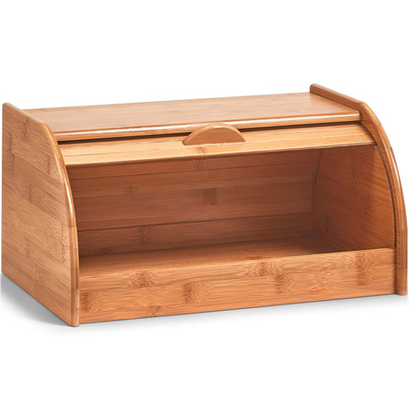 Bamboo wooden bread bin with lid 40 cm