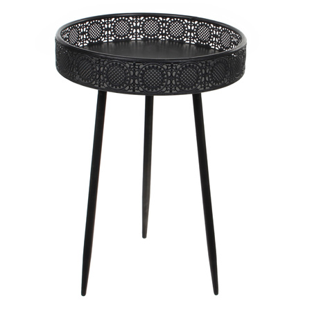 Side table Lagune round metal black 40 x 58 cm