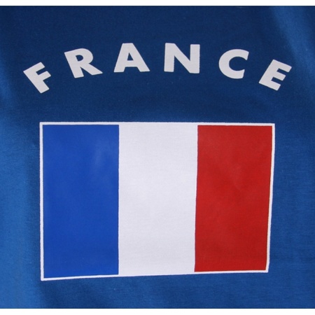 Blauw heren shirtje met Franse vlag