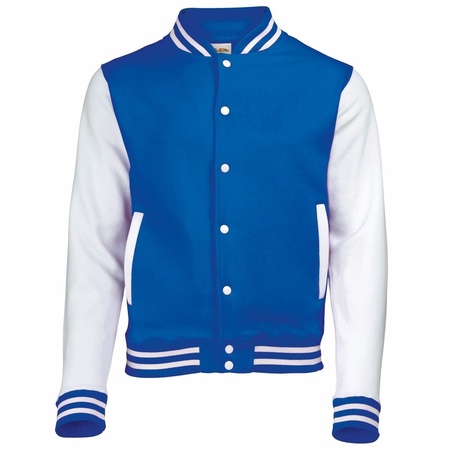 Varsity jacket blauw/wit voor heren
