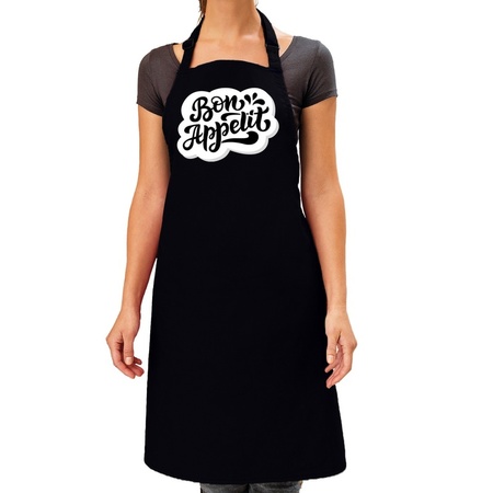 Bon appetit bbq kitchen apron black for women