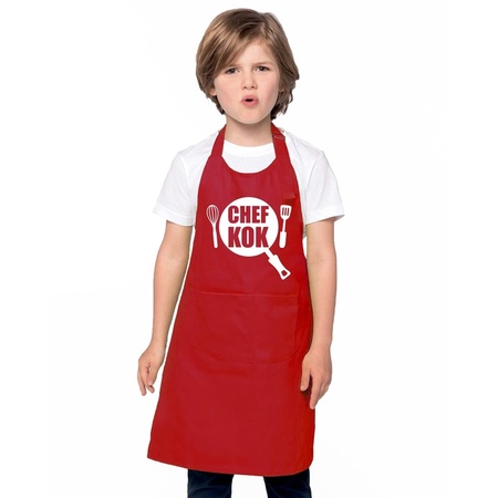 Chef kok kookschort kinderen rood