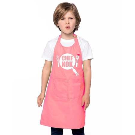 Chef kok kookschort kinderen roze