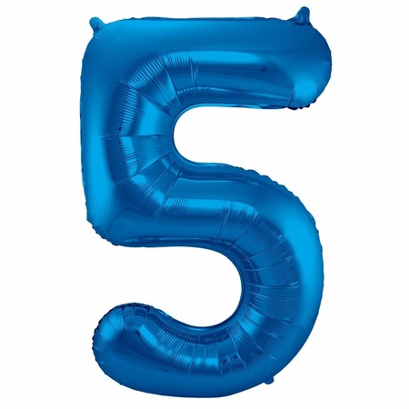 Cijfer ballonnen opblaas - Verjaardag versiering 35 jaar - 85 cm blauw