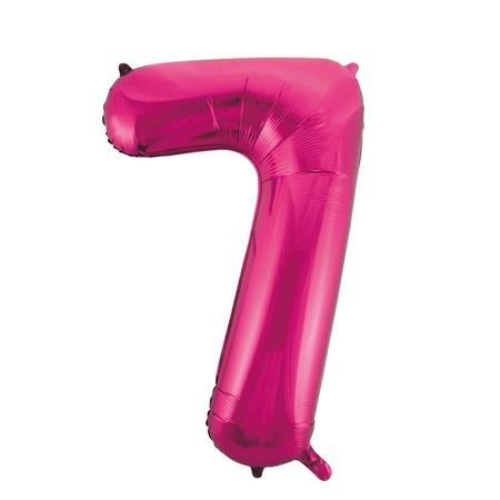 Cijfer ballon in roze 7