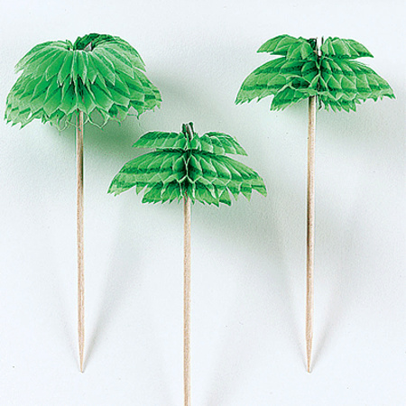 12x Tropische cocktailprikkers palmen