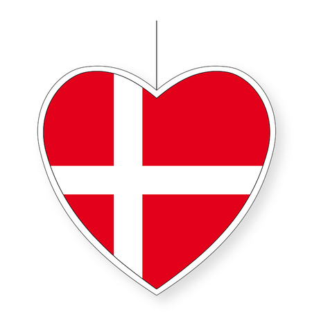 Hangdecoratie hartvormig Denemarken 14 cm