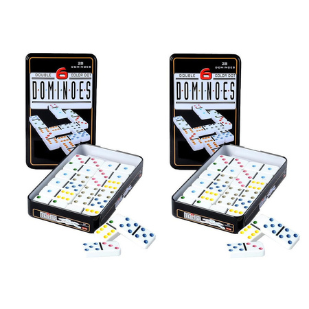 Domino spel dubbel/double 6 in 112x stenen - Partyshopper Spelletjes winkel