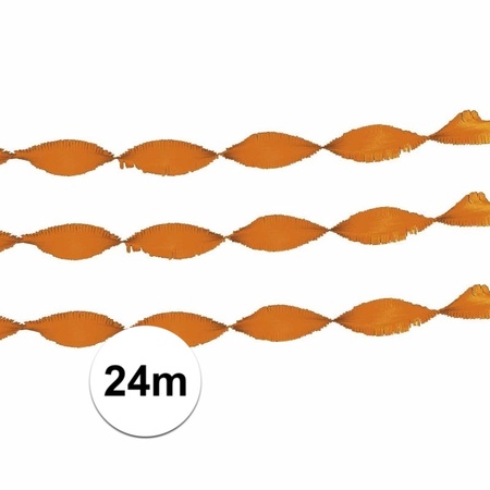 Crepe papieren slingers oranje 24 m