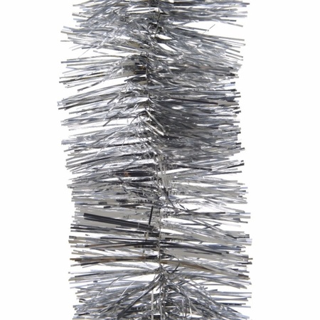 Feestversiering folie slinger zilver 7 x 270 cm kunststof/plastic feestversiering