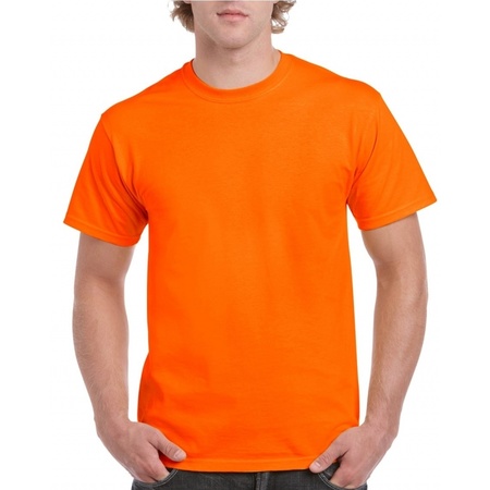 Katoenen t-shirt oranje voor volwassenen
