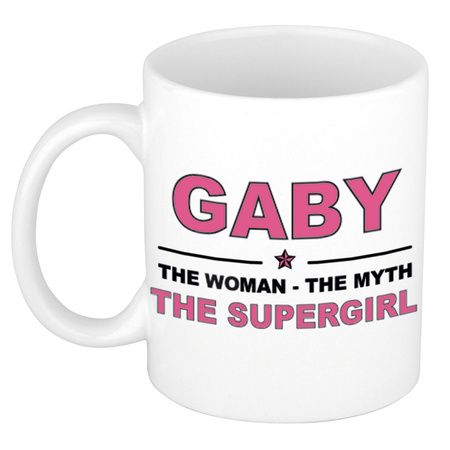 Gaby The woman, The myth the supergirl verjaardagscadeau mok / beker keramiek 300 ml