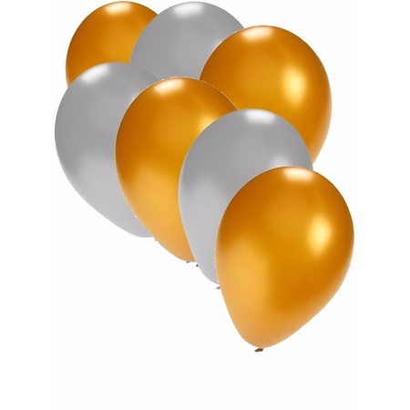 Verjaardag ballonnen goud en zilver 100
