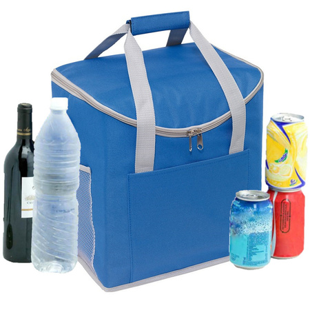 Large cooler bag blue 32 x 23 x 37 cm 27 liters