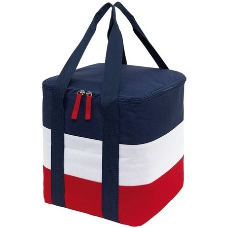 Large cooler bag blue/white/red with handles