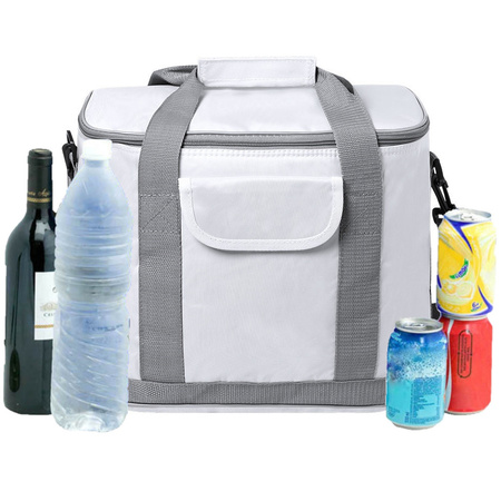 Large cooler bag carrying bag/shoulder bag white 37 x 29 x 21 cm 22 liters