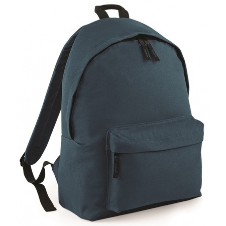 Grey blue fashion backpack with front pocket