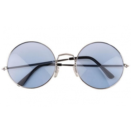 Ronde Hippie / Flower power  bril XL blauw