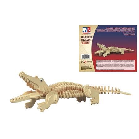 Wooden 3D puzzle crocodile 23 cm