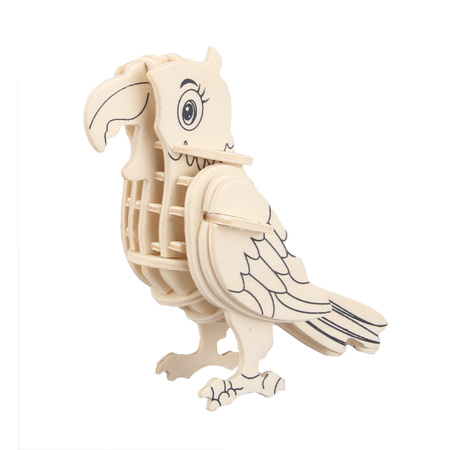 Wooden 3D puzzle parrot 23 cm