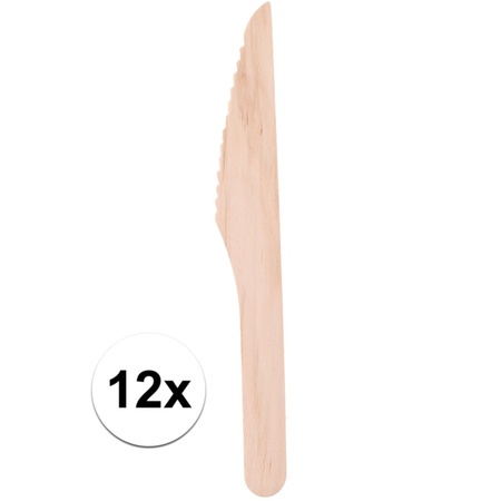 Wooden  disposable knives 12 pieces