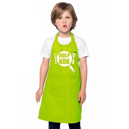 Hulpkok apron lime green children