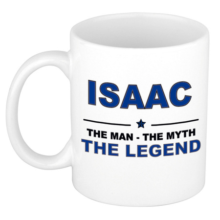 Isaac The man, The myth the legend verjaardagscadeau mok / beker keramiek 300 ml