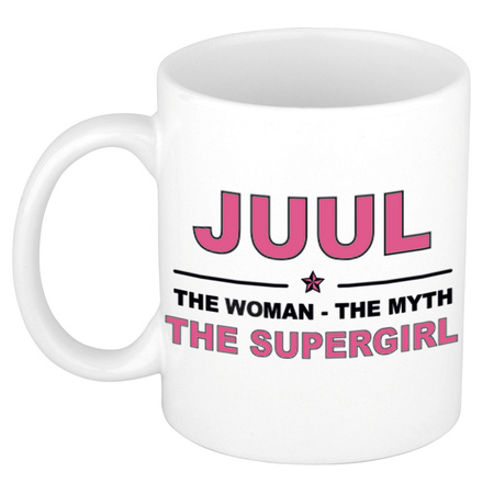 Juul The woman, The myth the supergirl verjaardagscadeau mok / beker keramiek 300 ml