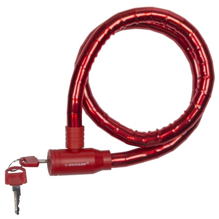 Fiets kabel sloten rood van Dunlop 80 cm