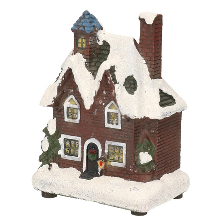 Kerst landschap kerstdorp huisje 12 cm met licht